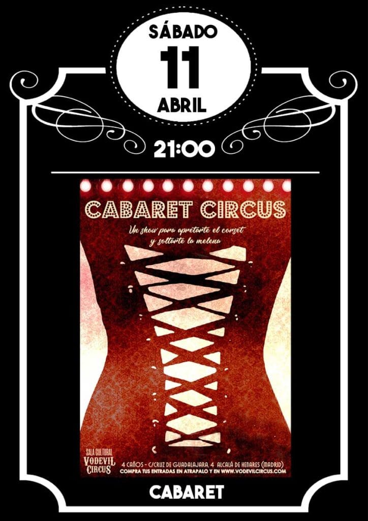 Cartel de Cabaret Circus, cabaret en Vodevil Circus, Alcalá de Henares