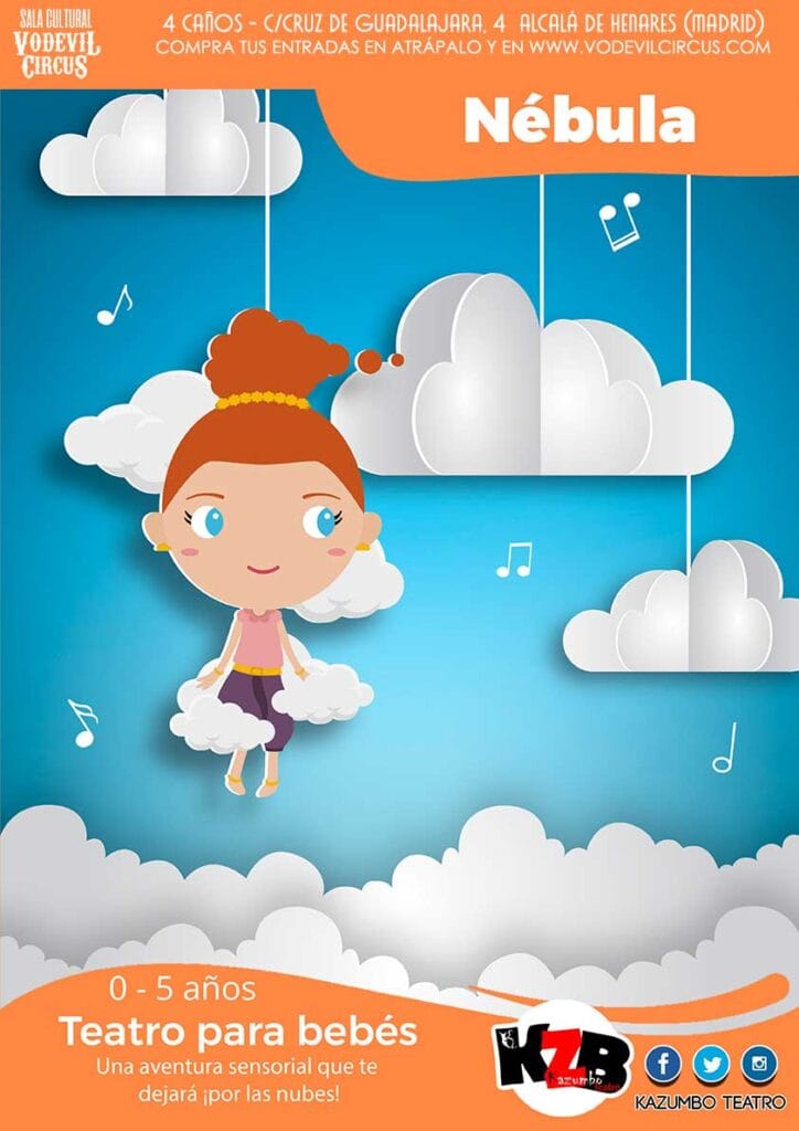 Cartel de Nébula, teatro para bebés en Vodevil Circus, Alcalá de Henares