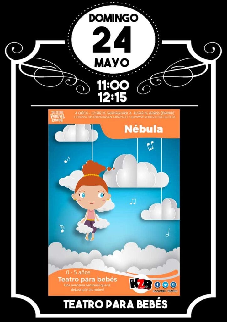 Cartel de Nébula, teatro para bebés en Vodevil Circus, Alcalá de Henares