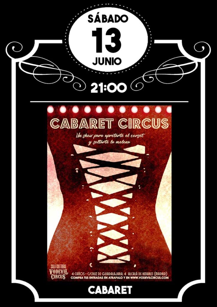 Cartel de Cabaret Circus, cabaret en Vodevil Circus, Alcalá de Henares