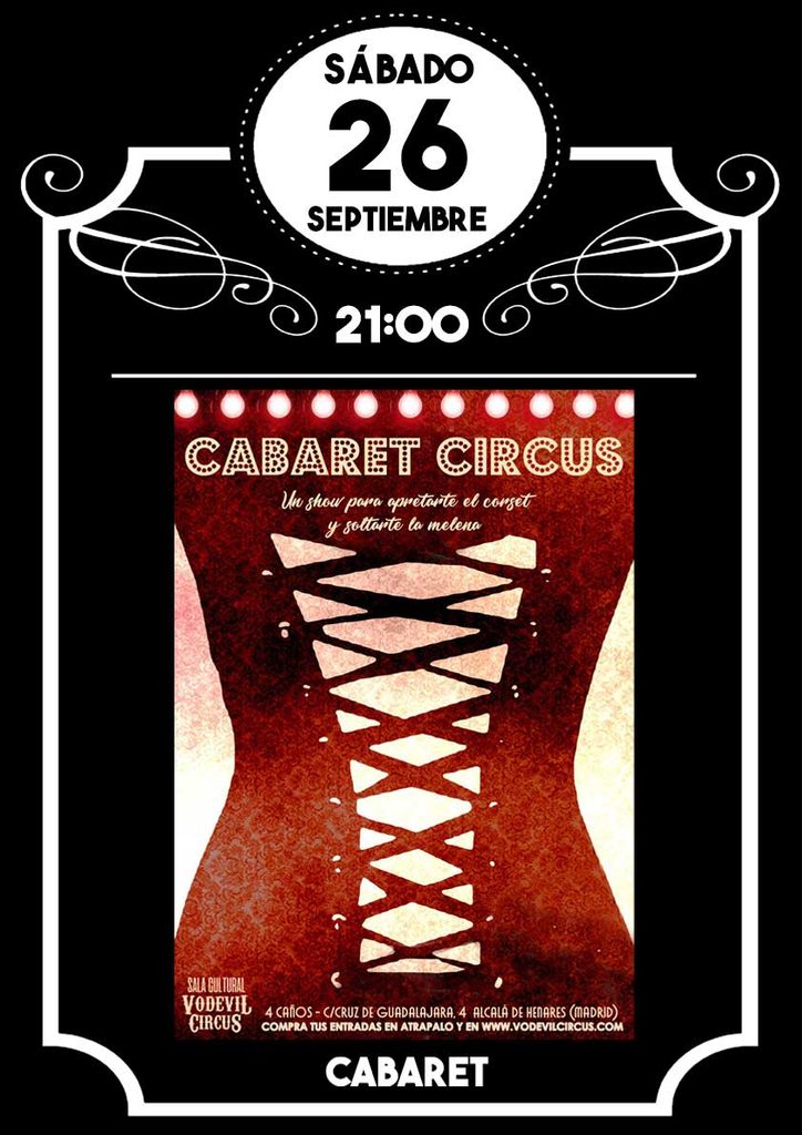 Cartel de Cabaret Circus, cabaret en Vodevil Circus, Alcalá de Henares