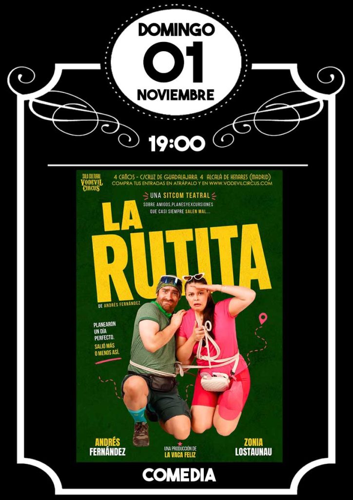 Cartel de La Rutita, comedia teatral en Vodevil Circus, Alcalá de Henares
